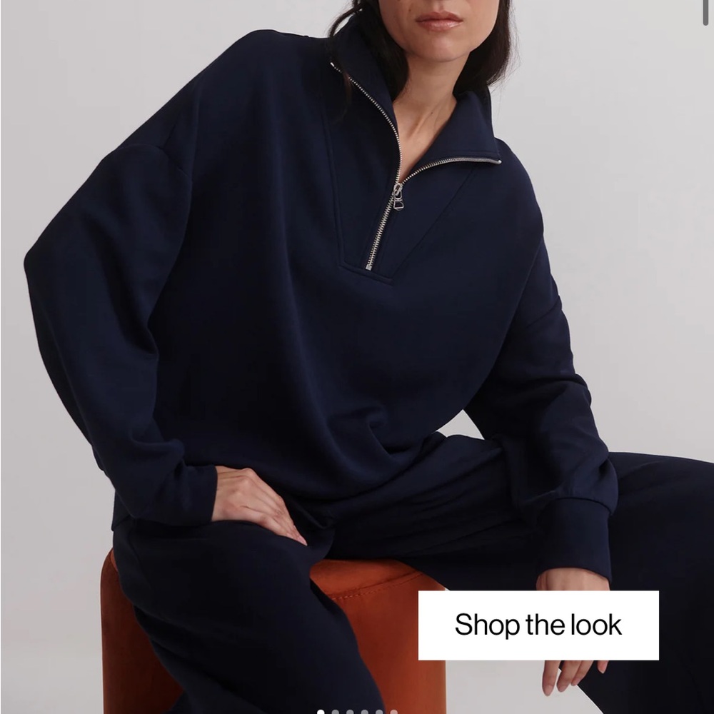 Varley Navy Sweatshirt - Hawley Half Zip